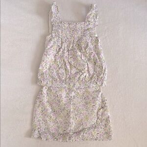 Joie Kids | Floral Print Smocked Ruffle Top & Skirt Set (L 10/12)